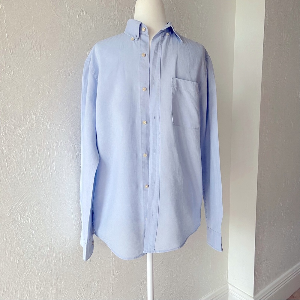 Zara Linen Blend Men’s Blue Shirt